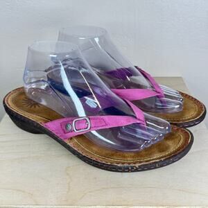 Ugg Womens Sandals Flip Flop Pink Leather Size 8 Comfort Walking
